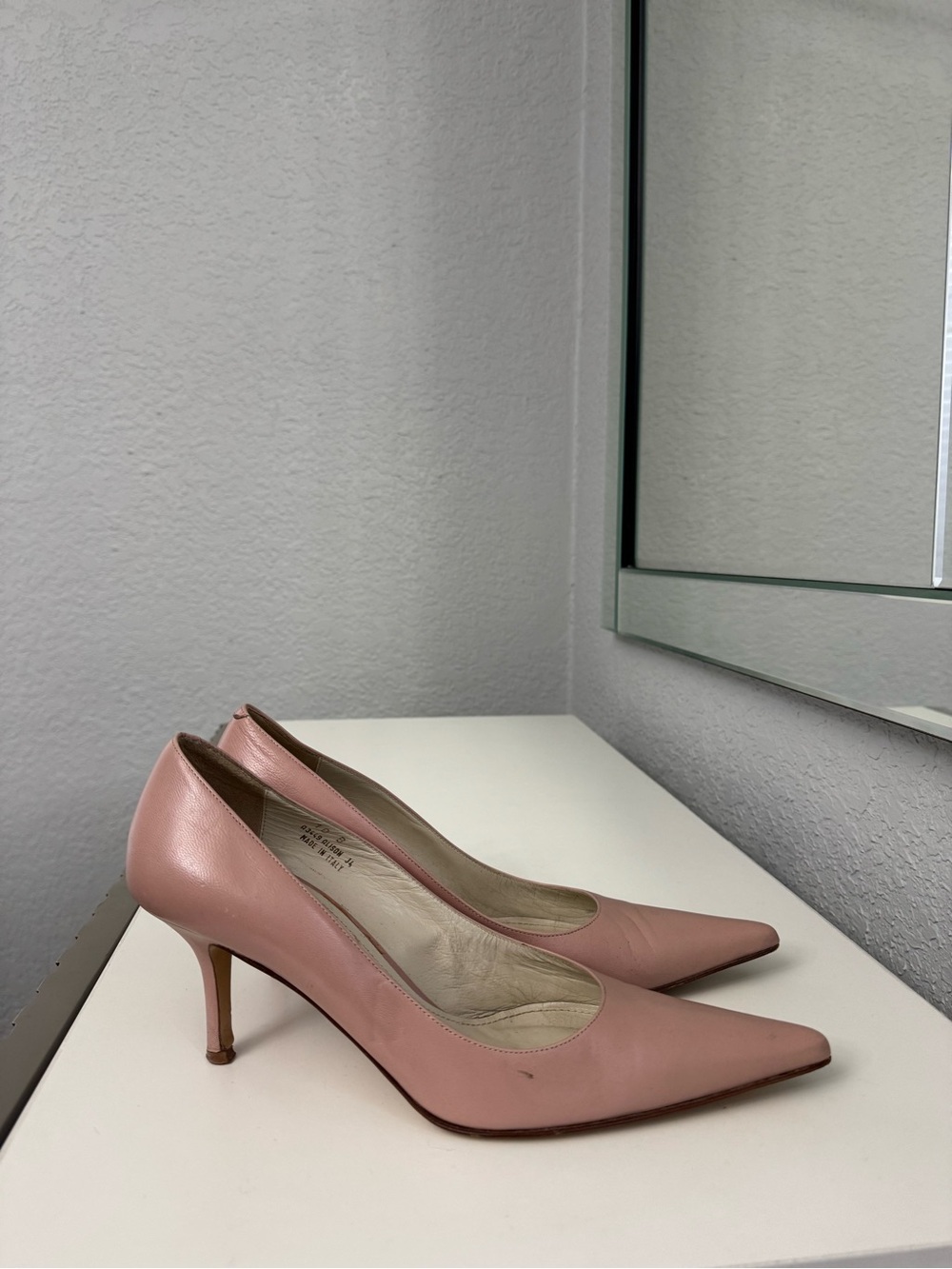 Coach Pink Pointed-Toe Leather Pumps